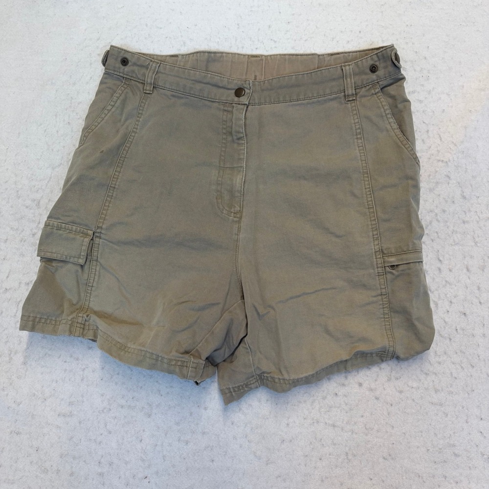 Woolrich Cargo Shorts Womens 16 Khaki Cotton Canvas Outdoor